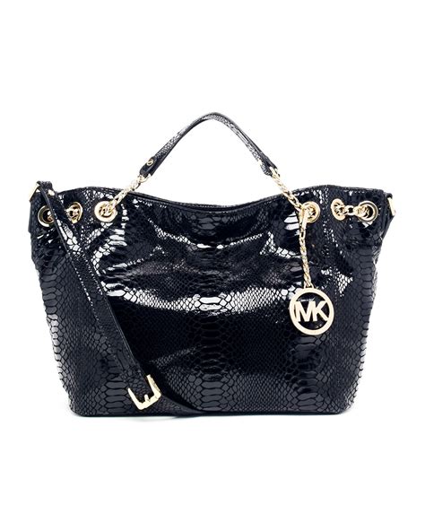 michael kors jet set patent python chain medium shoulder tote|michael kors jet set bag.